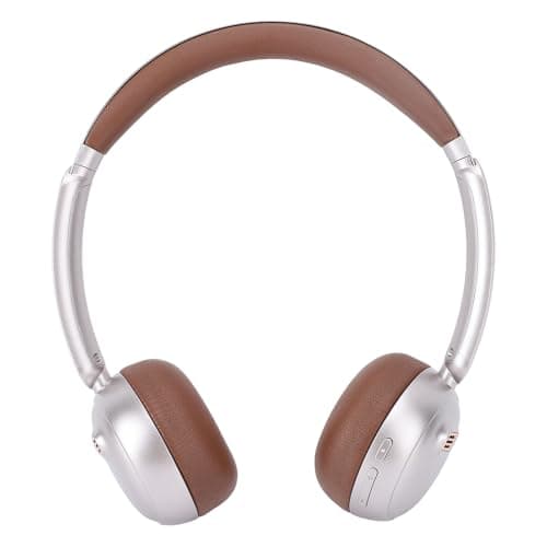 LUCKDANO Bluetooth Headphones Over Retro Bluetooth 5.4 Over Ear Headphones Wireless Headset Noise Canceling with Lossless Sound & Lightweight Comfort for Travel, Matte Texture Brown (Brown)