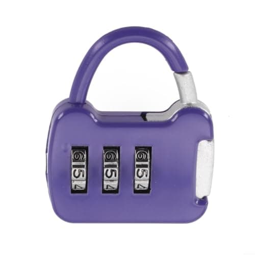 3 Digit Zinc Alloy Padlock Resettable Code Lock(Purple) — view 4