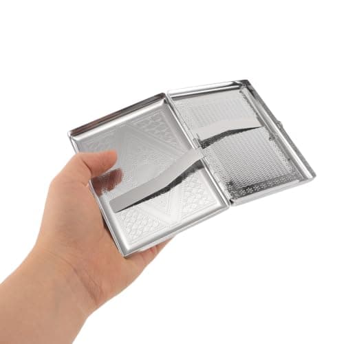 MOBUTOFU 2pcs Retro Metal Cigarette Case, Long Slim Tin with Clip — view 4