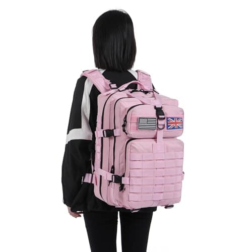 Thuram 50L Durable Nylon Waterproof Fishing Hunting Backpack Outdoor Military Rucksacks Tactical Sports Camping Hiking Bags (Light Pink) — view 3