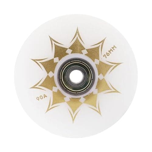 mophrati ABEC 9 Bearing Indoor Roller Skate Wheels Stability And Provide Comfort Optimal For Long Practice Sessions Roller Shoes Skating Wheels Luggage Wheel Repair, White Gold, 76mm