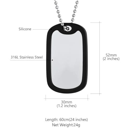 TRUMIZON Military Dog Tags Army Stainless Steel, Nickel-Plated Blank Dog ID Tags with Ball Chains & Silencers — view 4