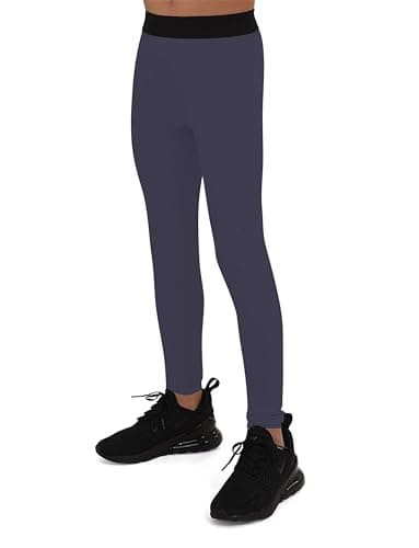 PowerLayer Men's Running Workout Thermal Compression Base Layer Leggings Tights - Graphite, M — view 2