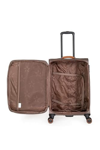 METZELDER Soft Retro Expandable Large Volume TSA Lock Suitcase, Taupe (Tan), M - Medium - 79/93 L - 67x42x28 cm - 3,4 kg, Soft canvas cabin suitcase, large size, expandable, 360° multi-directional — view 6