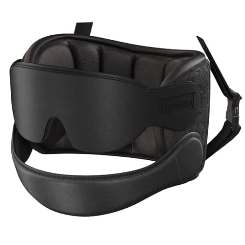 SARISUN Airplane Travel Pillow with Chin Strap, Stable Head Support, Black