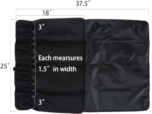 Tosnail Chef Knife Roll Bag, Heavy Duty Knife Bag with 21 Slots & 1 Large Zipper Pocket, Easy Carry Handle and Shoulder Strap, Multi-Function Knives Case for Traveling Camping Hiking — view 3