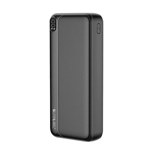 SilverLabel 20,000mAh Power Bank - Black Universal Portable Power Bank with USB Output for Emergency Charging of Phones and Other Devices