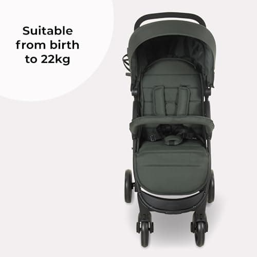 My Babiie MB30 Pushchair – from Birth to 4 Years (22kg), Easy Compact Fold, Large Shopping Basket, Adjustable Handle, Stroller Includes Cup Holder, Rain Cover – Forest Green — view 2