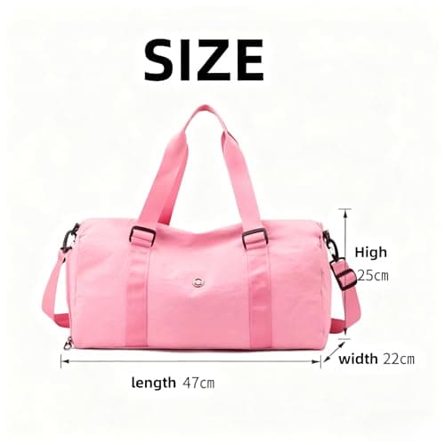 ROSSRORE Womens Gym Sports Travel Bag with Shoes Compartment & Wet Pocket, Weekend Overnight Duffle Hospital Bag Carry On Bag Holdall for Travel Swimming Beige — view 5