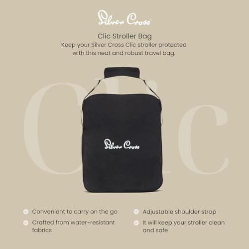 Silver Cross Clic Stroller Bag - Pram Organiser Bag - Travel Bag - Pram Accessories - Water Resistant - Black — view 2
