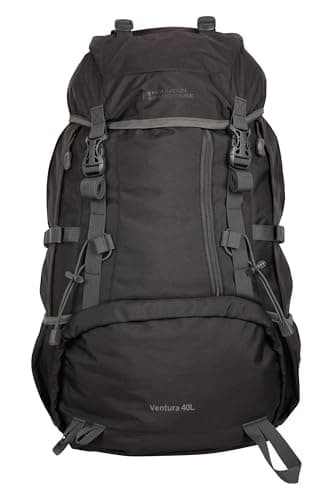 Mountain Warehouse Ventura Medium Travel Hiking Walking Rucksack Rain Cover Backpack 40 L Bag h Black ONE
