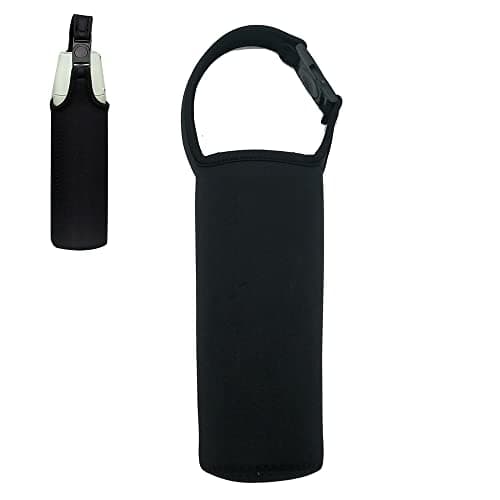Black Water Bottle Sleeve Neoprene Pouch for Outdoor Hiking Travel, 550ml