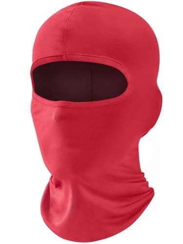 fuinloth Balaclava Ski Mask Motorcycle Cooling Summer UV Unisex Red