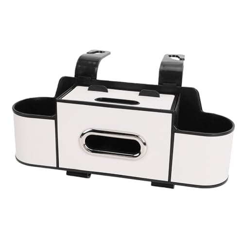 Vikye Universal Car Seat Headrest Organizer with Hooks and Tissue Dispenser for Family Travel and Road Trips (Beige) — view 4
