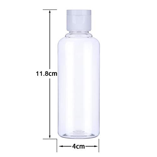 Voarge 5 Pack 100ml Plastic Bottle with 2 Small Funnel and 64 Sheets Free Labels, Transparent Plastic Air Flight Travel Bottle Set with Small Funnel for Flight, Airport, Vacation — view 2