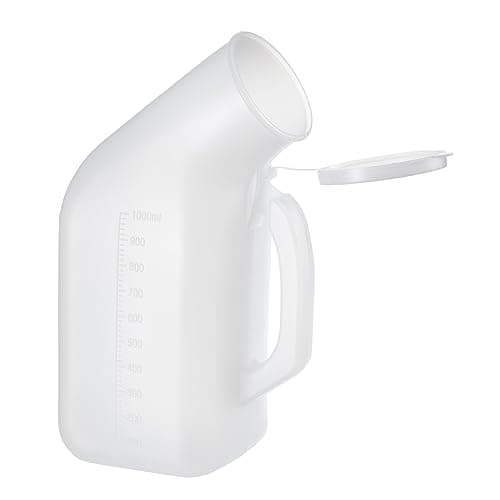 1 x Easy Care Solutions | Male Urinal Bottle | 1000ml | White Secure Cap | Measuring Scale | Easy Grip Handle | Pack of 1, Opaque — view 5