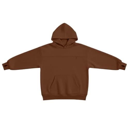 2026 Zip Up Hoodies for Women UK Oversized Winter Jackets Sweatshirt Cozy Hooded Sweatshirt With Large Pocket And Front Earphone Pocket For (Coffee, XXXXL) — view 5