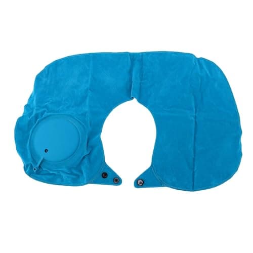 Brrnoo Inflatable Travel Neck Pillow Airplane Neck Support Pillow U Shaped Blow Up [Brand] 12-20s Press to Inflate 360 Degree Support with Flocked TPU for Airplane Car Office — view 3