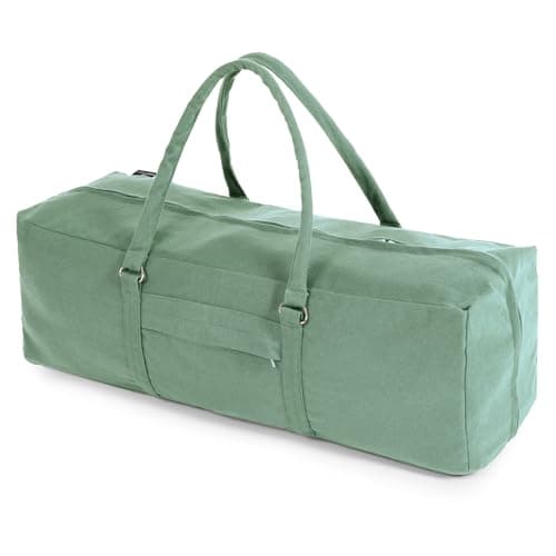 Yoga Studio Yoga Kit Bag | YKK Full Zipp Fastening Carrier Equipment Bag | Cotton Yoga & Pilates Unisex Mat Bag with Storage Pocket Compartments for Mats & Accessories | Fits Most Mat Sizes - S Green — view 2