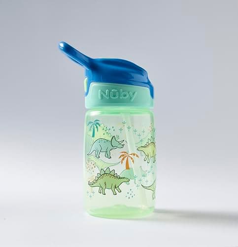 Nuby Incredible Gulp Water Bottle, 2-Pack, 360ml, 18M+, Jurassic — view 3