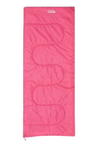 Mountain Warehouse Basecamp 200 Mini Sleeping Bag - 2 Season, 160 * 65cm, Insulated Kids Travel Sleep Essential - For Spring Summer, Camping & Travel Bright Pink — view 3