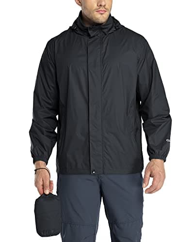33,000ft Mens Waterproof Jackets Outdoor Windproof Lightweight Rain Jacket