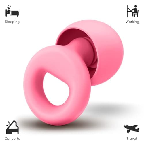 HOYIO Ear Plugs for Noise Reduction–Super Soft, Reusable Hearing Protection in Flexible Silicone for Sleep, Noise Sensitivity & Flights-8 Ear Tips in XS/S/M/L–27dB Noise Cancelling–Light Pink — view 3