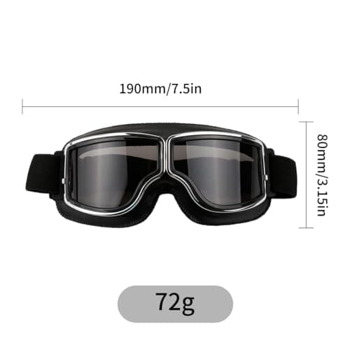Luckious Brand Motorcycle Leather Cruiser Folding Goggles - Stylish Outdoor Sport Sunglasses for Skiing — view 2