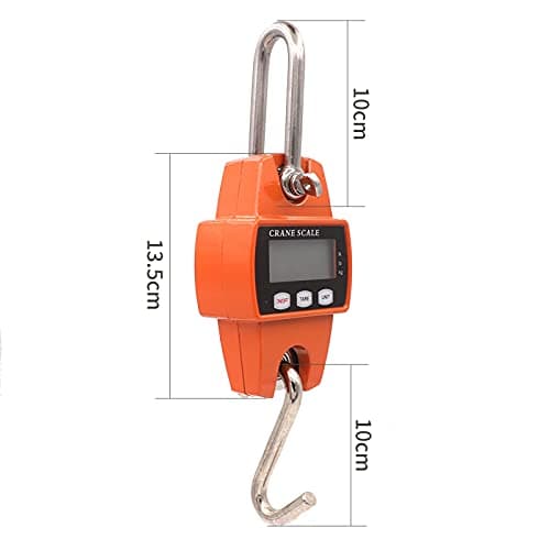 MUALROUS Mini Digital Crane Scale, 300kg/600lb Electronic Hook Hanging Scale for Farm Hunting Fishing Outdoor (Orange) — view 6