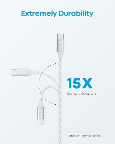 Huukein Short USB C Charger Cable [0.3M, 2Pack], Short USB A to USB C Cable — view 4