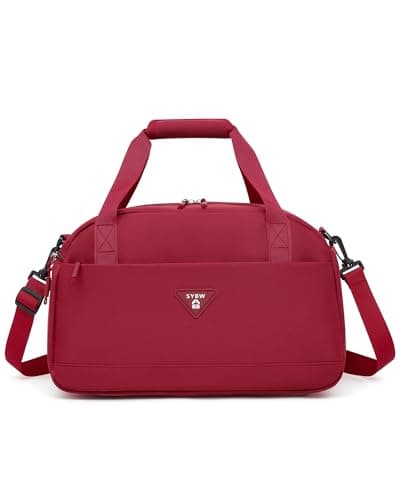 Micmores Flight Approved Cabin Bag 40x25x20cm for Ryanair Underseat, Water Resistant Nylon Holdall for Women Men, Carry on Bag with Wet Dry Pocket, Lightweight 20L Weekend Overnight Bag (Red)