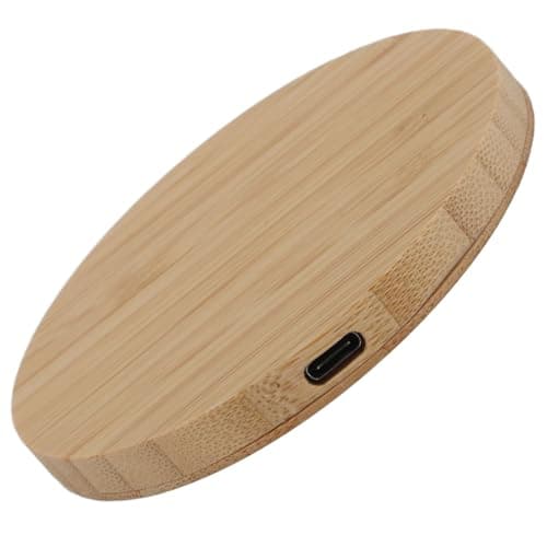 Akozon 15W Fast Bamboo Wireless Charger, 8MM Transmission Distance, Stylish Wooden Charging Station for Compatible Devices - Supports 5V3A, 9V2A, 12V1.5A Outputs — view 3
