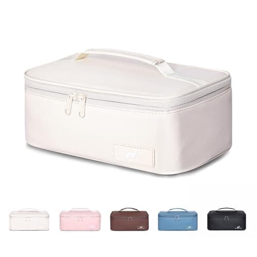 NOL Natural Organic Lifestyle Lunch Bag for Adults – Compact Insulated Lunch Box with Food-Grade Aluminum Lining, Leak-Proof Cooler for Work, Travel | Portable Thermal Meal Tote with Handle, Cream