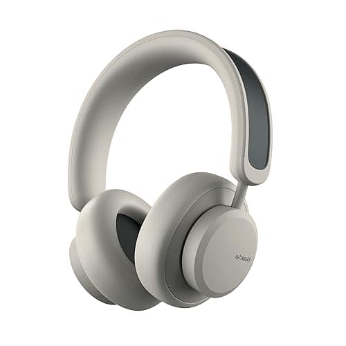Urbanista Los Angeles Solar Powered Wireless Over Ear Headphones, Infinite Playtime Active Noise Cancelling Bluetooth 5.0 Headphones, Self Charging ANC Earphones with On Ear Detection, Desert Grey
