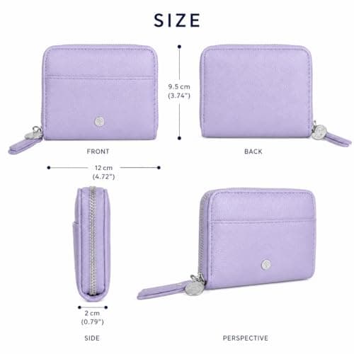 Small Purses for Women Faux Leather RFID Multi-Slot Card Wallet (Purple) — view 5