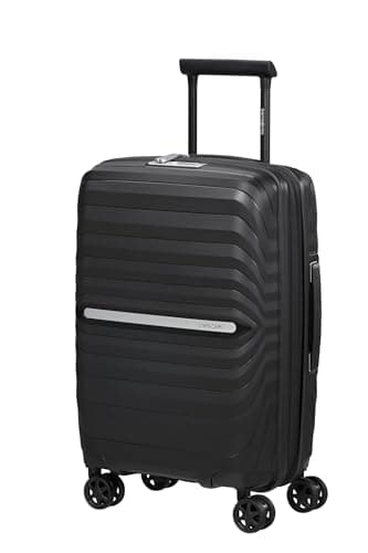 Samsonite Neo Flux - Spinner S Slim, Expandable Hand Luggage, 55 cm, 39/45 L, Black (Black)