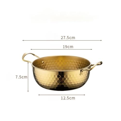 Llazsybz Korean Ramen Cookware Set for Outdoor Dining Adventures, Gold 18cm — view 4