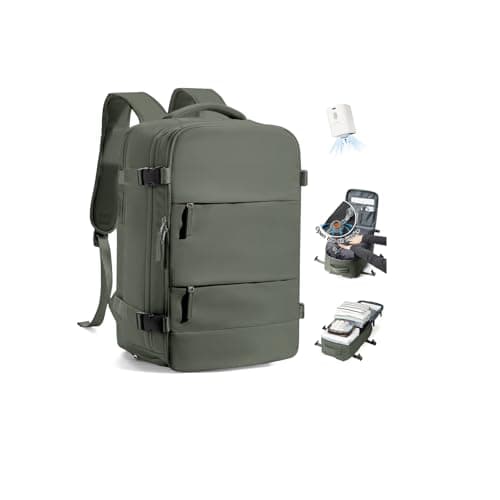 SZLX Vacuum Backpack Travel Bag with Pump, New Ryanair Cabin Size Bag 40x30x20 Backpack Wizz air, Large Travel Backpack Women Men Carry On Casual Daypack Fit 14 Inch Laptop with Shoes Compartment