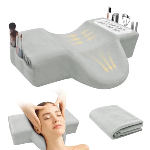 CGBE Lash Pillow for Eyelash Extensions: Ergonomic U-Shaped Neck Support Cushion, Soft Flannel Eyelash Cushion for Home and Beauty Salon, Lash Technician Bed Supplies - Grey