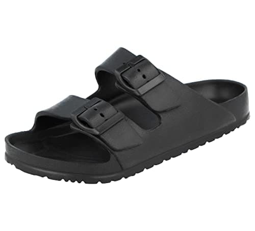 Yinka Shoes Ladies Double Buckle EVA Sandals (Black, uk_footwear_size_system, adult, women, numeric, medium, numeric_5)