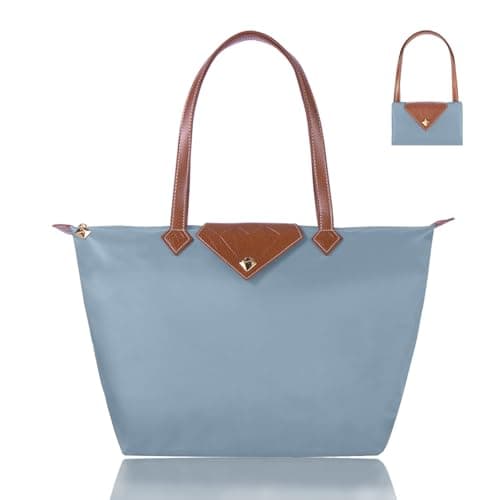 Tote Bags for Women Stylish Waterproof Nylon Ladies Shoulder Bag Top Handle Handbag Folding Beach Travel Bag for Work,Shopping, School