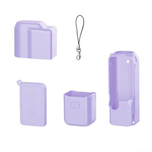 JoyousMall Soft Silicone Cases for DJI for Osmo Pocket 4, Shockproof Skin Protective Case Cover with Screen Protector & Lanyard, Anti-Scratch Action Camera Accessories(Mint Green) — view 6