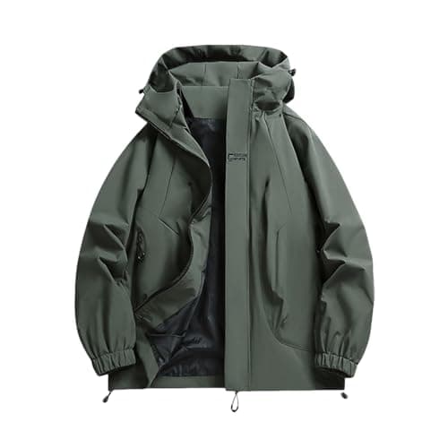 Gkojhj Womens Waterproof Rain Jacket Hooded Lightweight Windproof Raincoat Oversized Outdoor Windbreaker with Zipper Pockets Windbreaker Outdoor Wind Proof Warm Trench Coats — view 2