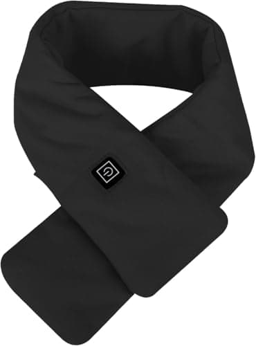 Heated Scarf,Winter Electric Heated Neck Scarf,USB Charging Heating Scarf with 3 Heating Levels,Neck Heating Pad for Pain Relief Thermal Neckerchief,Winter Gift for Men Women Outdoor Skiing(Black)