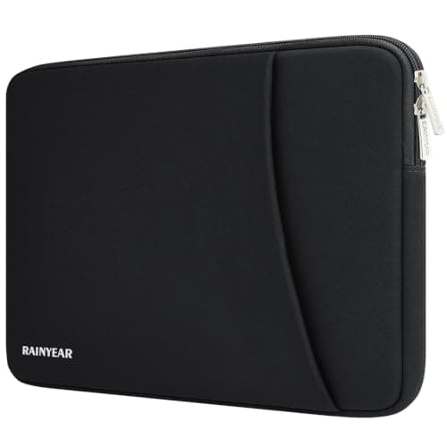 RAINYEAR 15-16 Inch Laptop Sleeve Padded Case with Front Pocket, Black