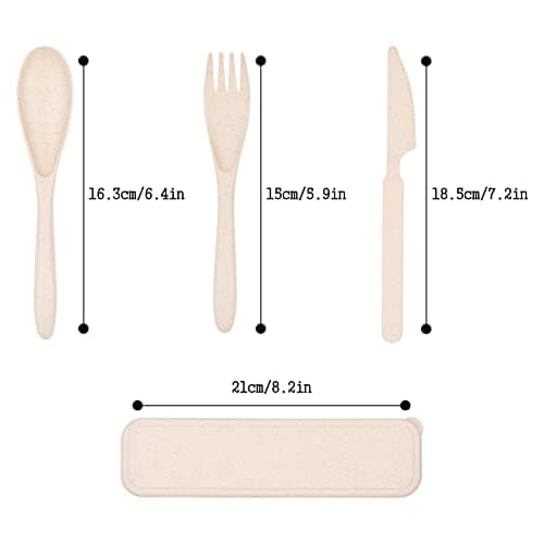 2Pcs Plastic Travel Cutlery Set, Utensil Set for Camping Lunch Box — view 2
