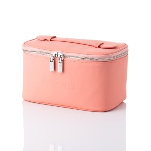 by Caitlyn Luxury Coral Makeup Bag – Elegant Cosmetic Bag for Travel & Everyday Use – Stylish, Durable & Spacious Toiletry and Makeup Organizer