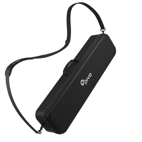 Pivo Travel Case Premium Stylish Hardshell Light Durable Vegan Leather Storage Bag with Shoulder Strap and Handles for Tripods, Pods, and Accessories