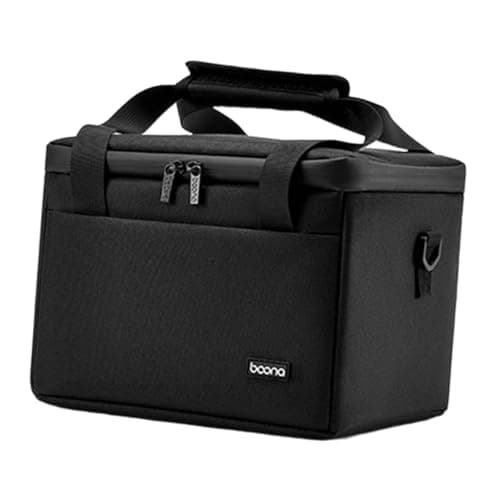 AsrMyjcx Projector Bag Hard Carrying Case Sturdy Portable Double Zipper with Handle Travel Carrying Case Home Theater Video Projector, Black