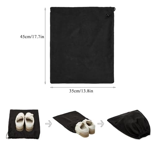 4 Pcs 45 x 35 cm Travel Shoe Bags for Packing with Drawstring,Black — view 2